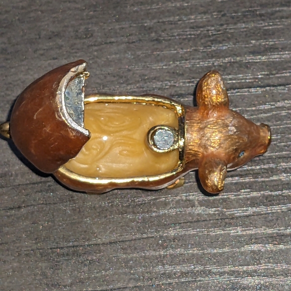 Monet Pink Colored Enamel and  Blue and Pink Stone Ring Holder - Picture 7 of 8